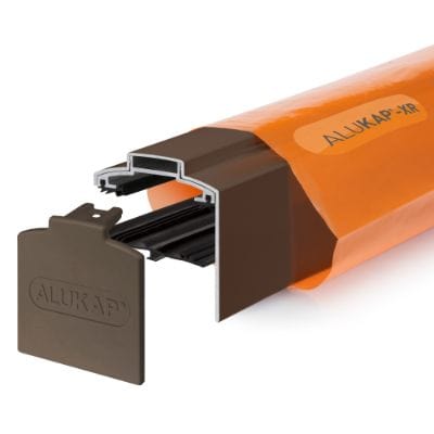 Alukap-XR 60mm Aluminium Gable Bar with 45mm Slot Fit Rafter Gasket and End Cap