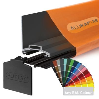 Alukap-XR 60mm Aluminium Wall Bar with 45mm Slot Fit Rafter Gasket and End Cap