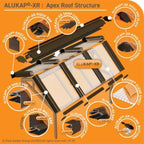 Alukap-XR 60mm Aluminium Wall Bar with 55mm Slot Fit Rafter Gasket and End Cap