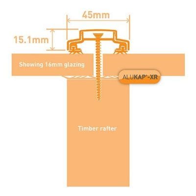 Alukap-XR 45mm Aluminium Bar with End Caps - All Lengths
