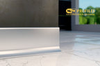 Aluminium Skirting Board 100 MM x 2500 MM Length Anodised Silver Trim Profile LP100