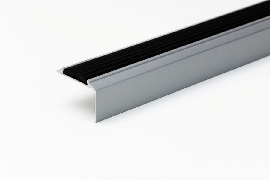 SILVER aluminium stair nosing for laminate stairs