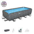 18ft x 52in Grey Rectangular APX 365 Steel Above Ground Pool Set