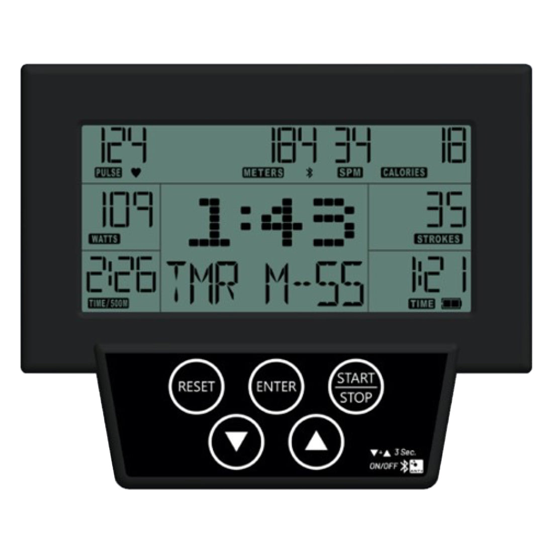 AR-2-PT-G6BA2.0: Rower 2.0 Console with BT/ANT+