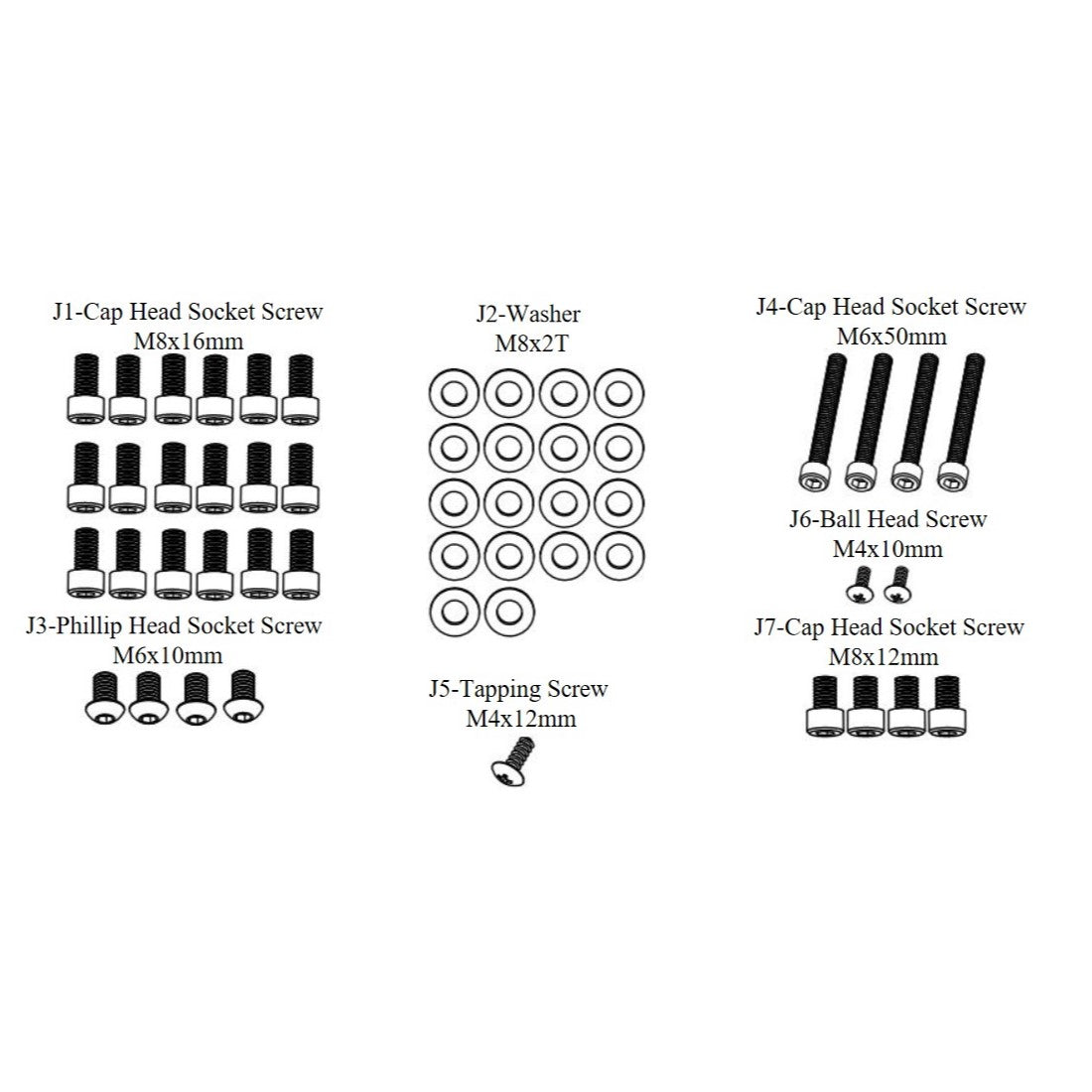 AR-3GL-PT-JA: Part Kits( J1~J7)