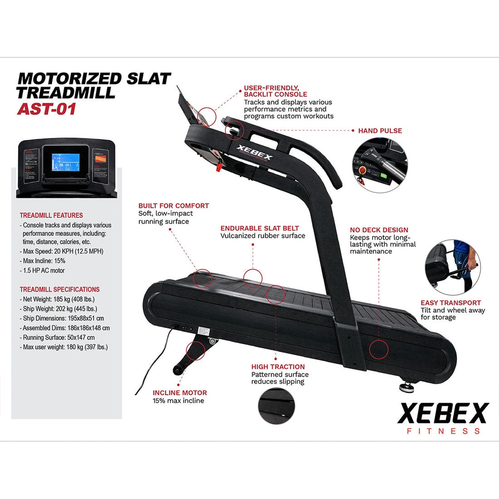 Xebex FreeRun Motorized Treadmill Smart Connect