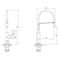 Aurora Pull Out Kitchen Tap Chrome/Black