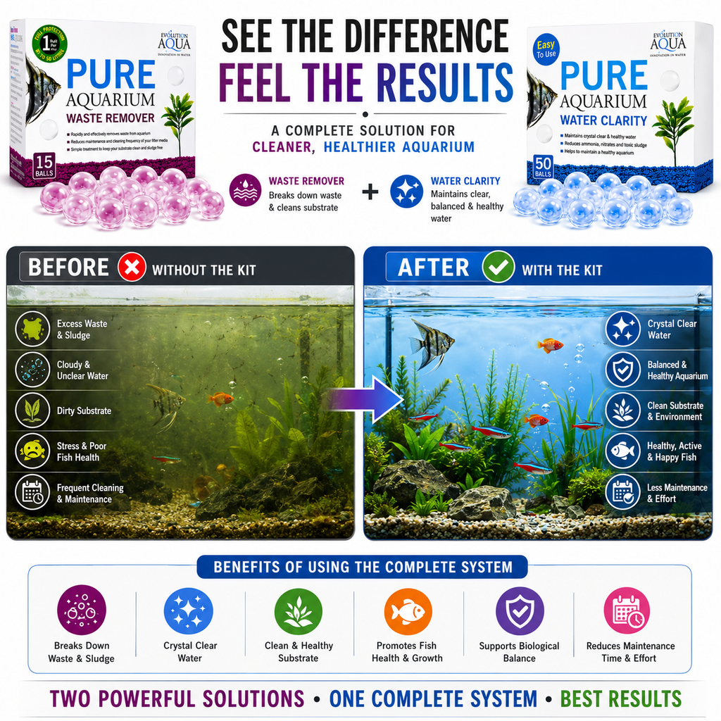 Evolution Aqua PURE Aquarium Total Maintenance Kit Clear Water & Sludge Remover