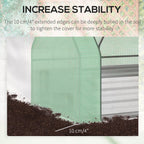 4' x 3' Galvanized Raised Garden Bed with Mini Greenhouse Cover, Outdoor Planter Box, Green