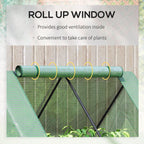 4' x 3' Galvanized Raised Garden Bed with Mini Greenhouse Cover, Outdoor Planter Box, Green