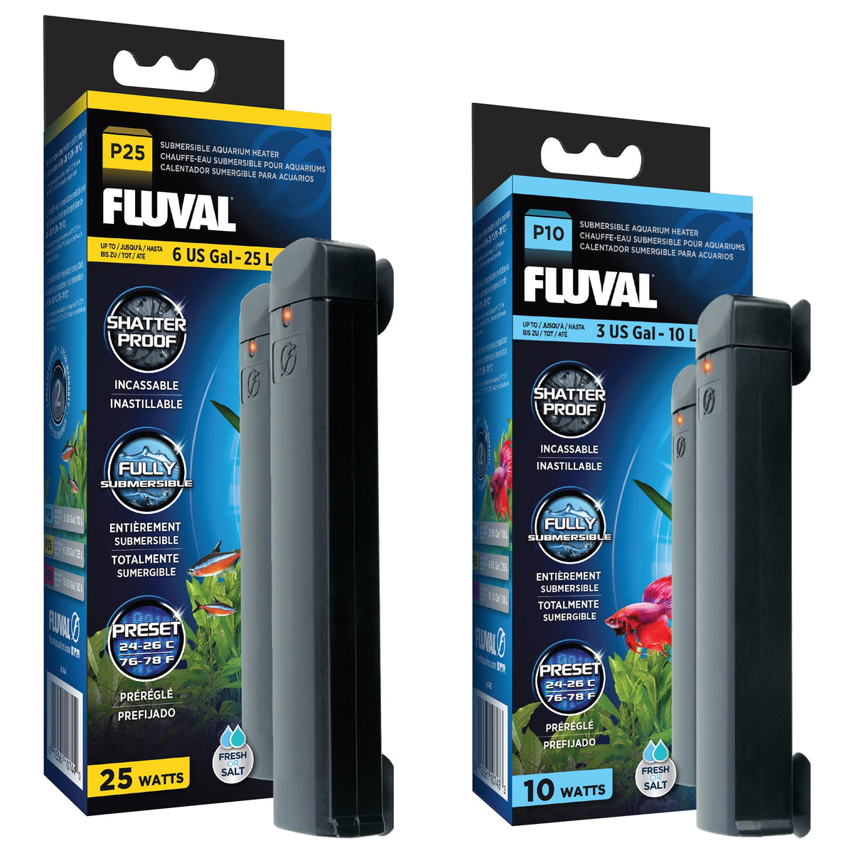 Fluval P Series Pre-Set Aquarium Heaters