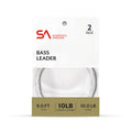 Scientific Anglers Bass Leader 2- Pack showing two clear fishing leaders in sealed packaging with weight and length specifications for fishing tackle use.