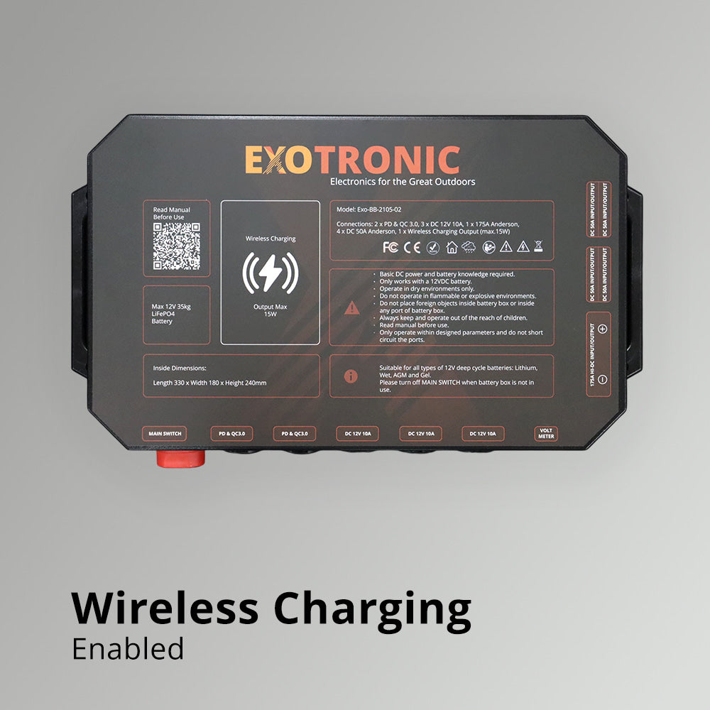 Exotronic 100Ah Pre-wired Orion XS + SmartSolar + SmartShunt Lithium Battery Box