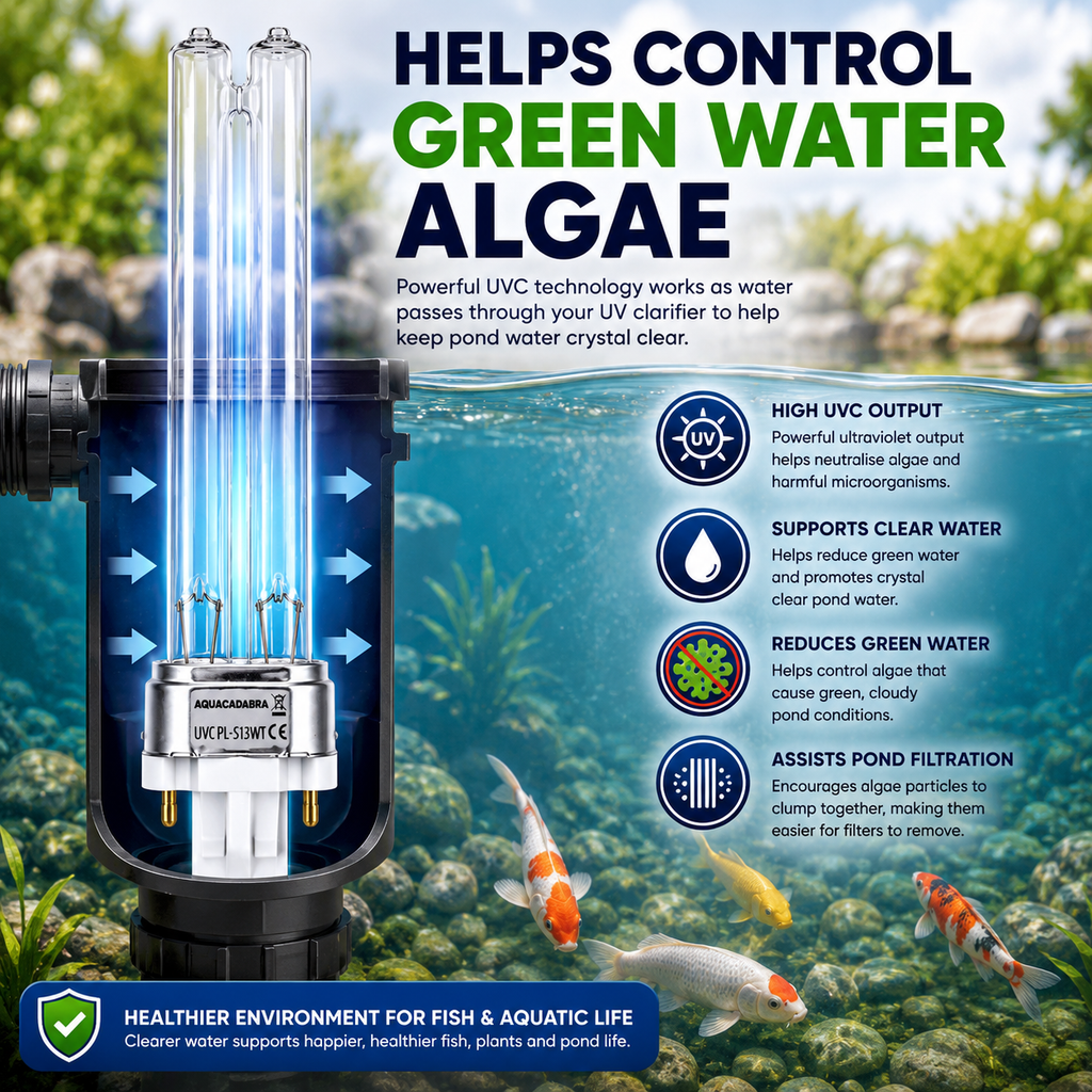 Aquacadabra U.Vanquish PLS 13W UV Replacement Bulb Single Lug & Twin Lug Pond UV