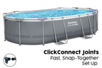 16ft x 42in Dark Grey Oval Steel Pro MAX Above Ground Pool Set