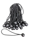 Black one size ball bungees used for heavy duty tarp securement