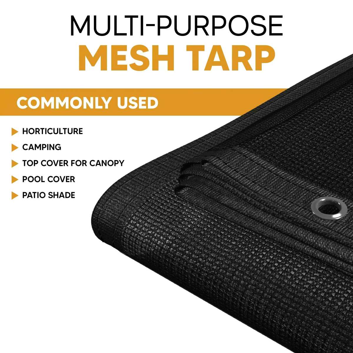 Black Mesh Tarp 10' x 16'
