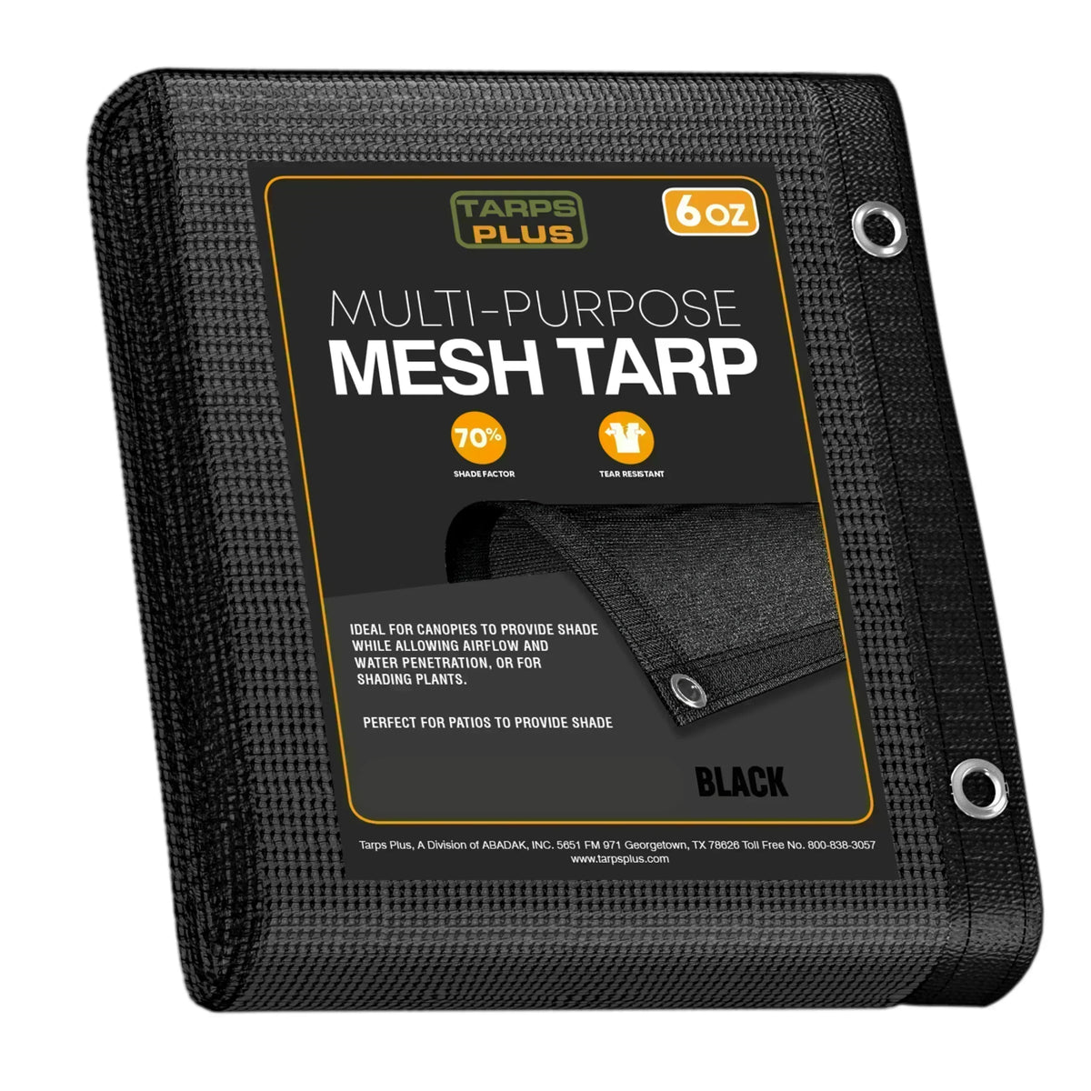 Black Mesh Tarp 6' x 10'