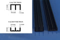 black double track for 4mm 6mm glass