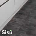 SISU Click Vinyl Flooring Tiles - 305mm x 610mm (10 Pack) - Black Slate Grey
