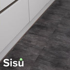 SISU Click Vinyl Flooring Tiles - 305mm x 610mm (10 Pack) - Black Slate Grey