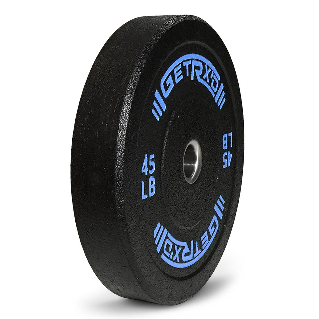 Black Crumb Rubber Bumper Plate: 45 LBS