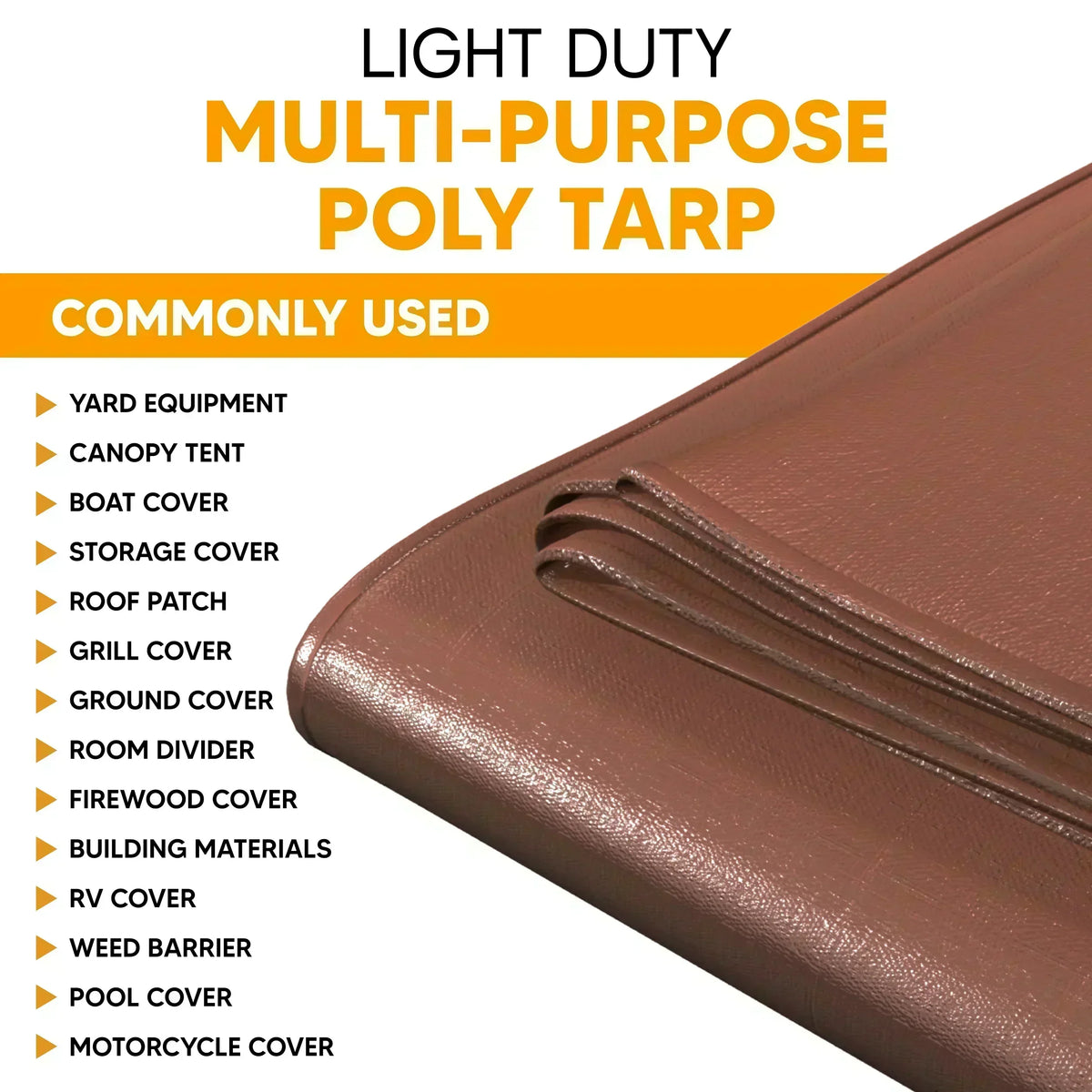 Brown Poly Tarps 10' x 10' - Case of 20