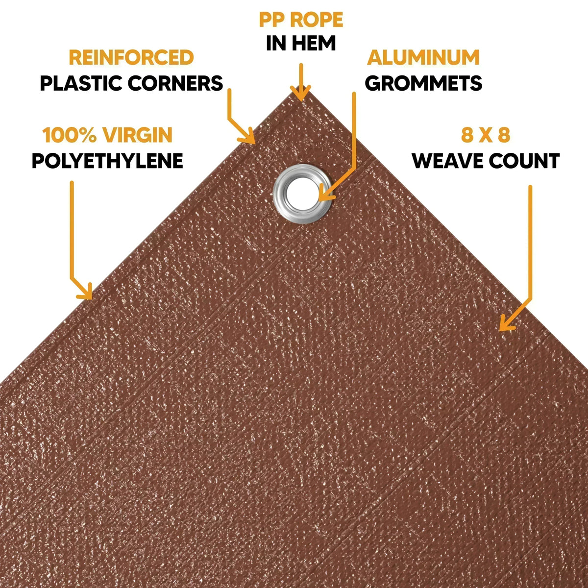 Brown Poly Tarps 10' x 20' - Case of 10