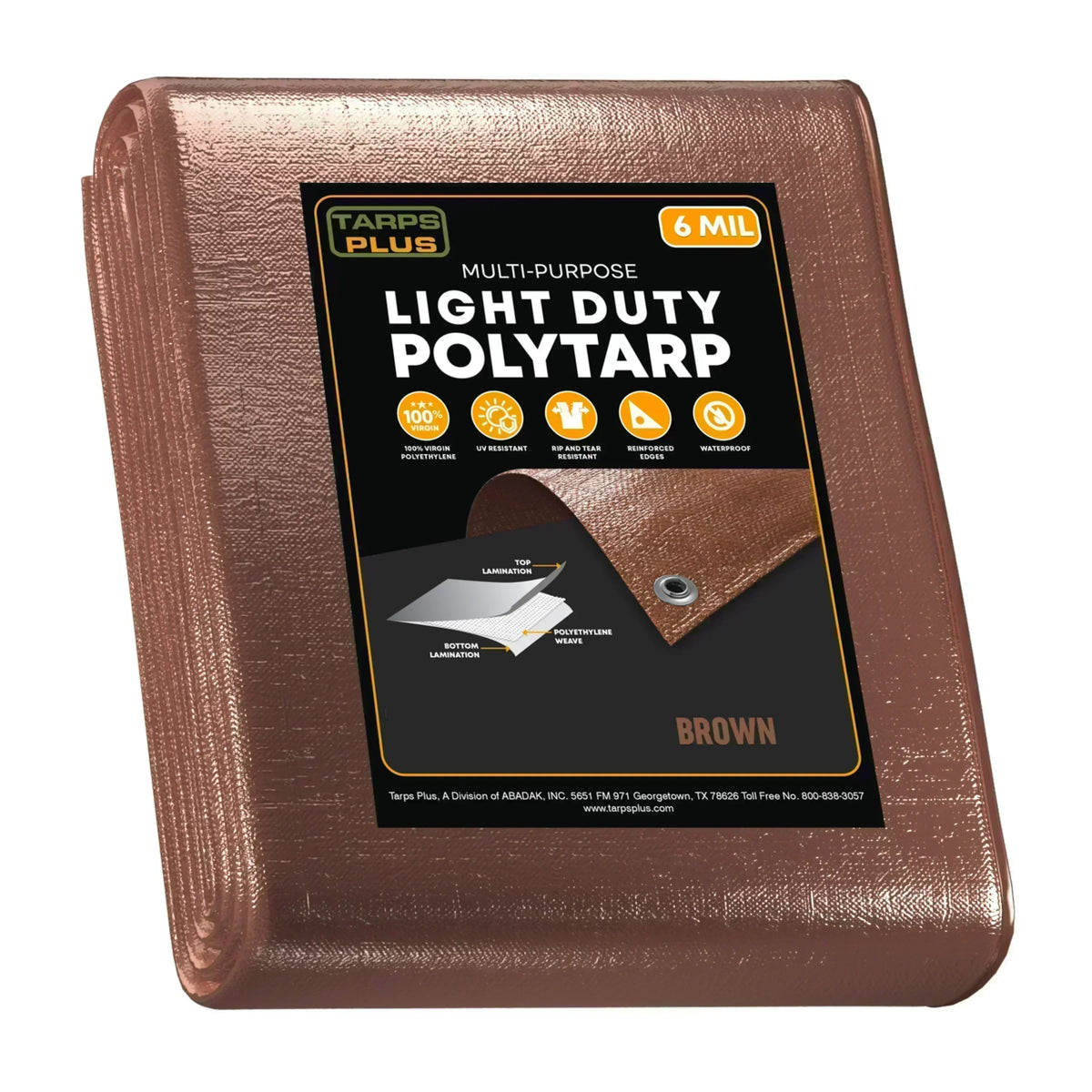 Brown Poly Tarps 30' x 40' - Case of 2