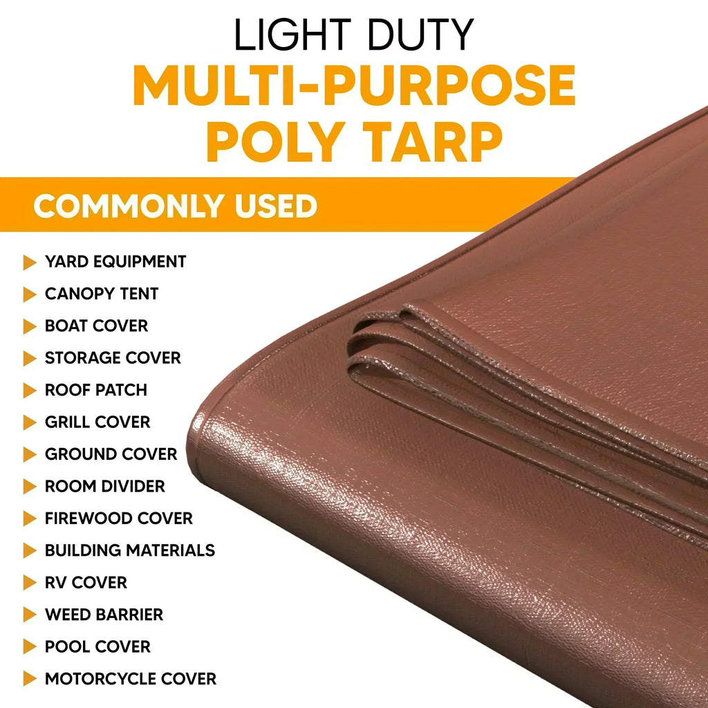 Brown Poly Tarps 40' x 40' - Case of 2