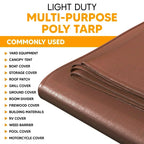 Brown Poly Tarps 8' x 10' - Case of 25