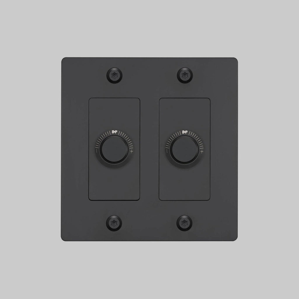 Buster + Punch NDK-024305 Linear 2-Gang LED Dimmer Without Logo, 250W, Rotary, Black