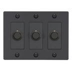Buster + Punch NDK-024325 Linear 3-Gang LED Dimmer Without Logo, 250W, Rotary, Black