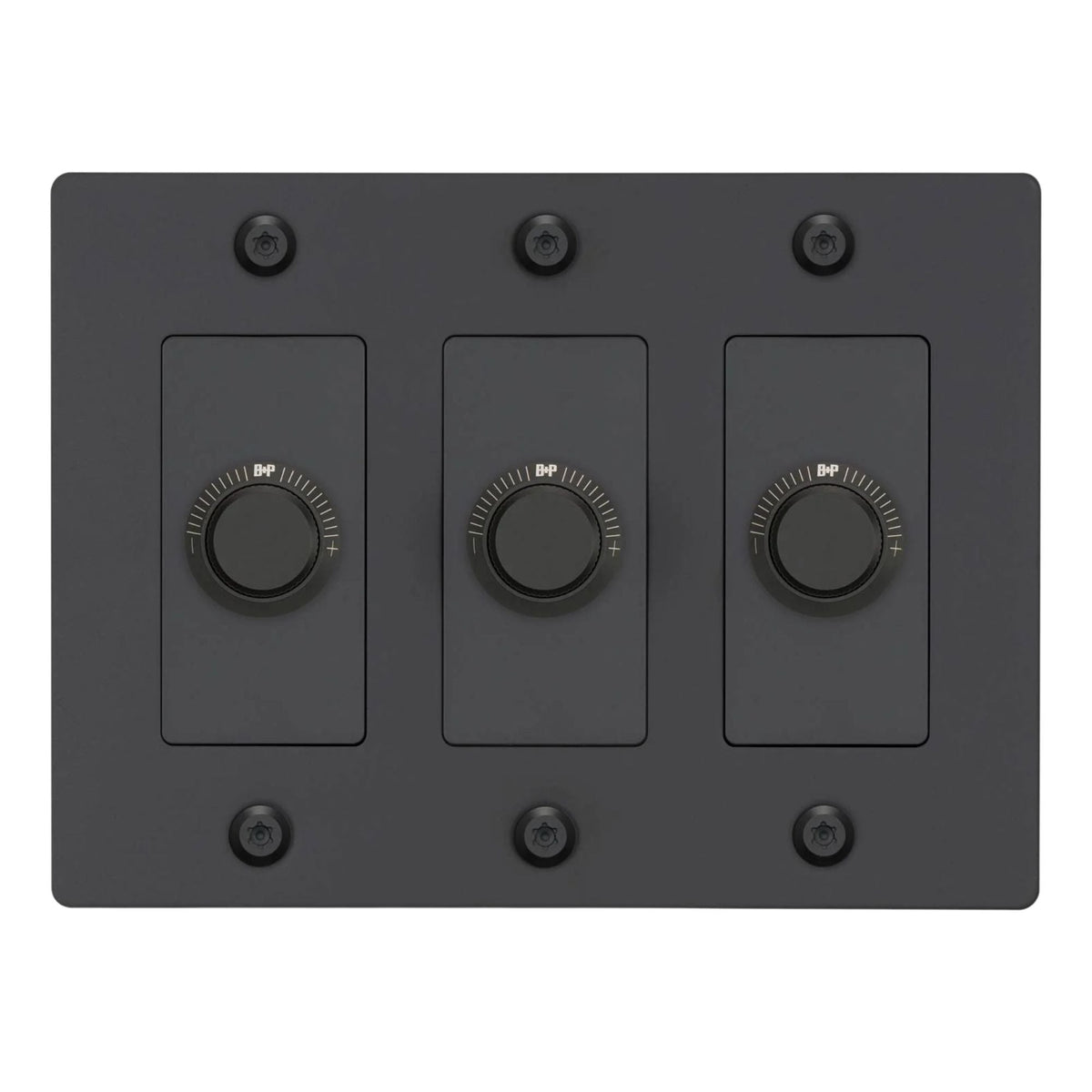 Buster + Punch NDK-024325 Linear 3-Gang LED Dimmer Without Logo, 250W, Rotary, Black