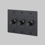 Buster + Punch NDK-024325 Linear 3-Gang LED Dimmer Without Logo, 250W, Rotary, Black