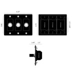 Buster + Punch NDK-024325 Linear 3-Gang LED Dimmer Without Logo, 250W, Rotary, Black
