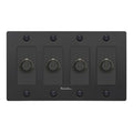 Buster + Punch NDK-024340 Linear 4-Gang LED Dimmer With Logo, 250W, Rotary, Black