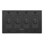 Buster + Punch NDK-024340 Linear 4-Gang LED Dimmer With Logo, 250W, Rotary, Black