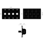 Buster + Punch NDK-024340 Linear 4-Gang LED Dimmer With Logo, 250W, Rotary, Black