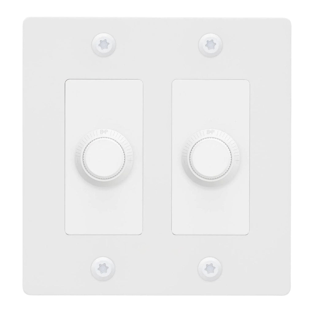 Buster + Punch NDK-144309 Linear 2-Gang LED Dimmer Without Logo, 250W, Rotary, White