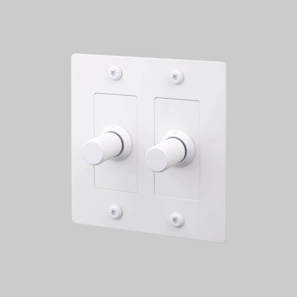 Buster + Punch NDK-144309 Linear 2-Gang LED Dimmer Without Logo, 250W, Rotary, White