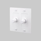 Buster + Punch NDK-144309 Linear 2-Gang LED Dimmer Without Logo, 250W, Rotary, White