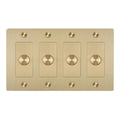 Buster + Punch NDK-424357 Cross 4-Gang LED Dimmer Without Logo, Rotary, 250W, Brass
