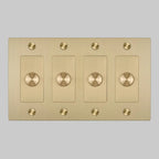 Buster + Punch NDK-424357 Cross 4-Gang LED Dimmer Without Logo, Rotary, 250W, Brass