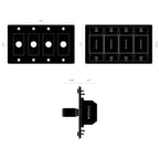 Buster + Punch NDK-424357 Cross 4-Gang LED Dimmer Without Logo, Rotary, 250W, Brass