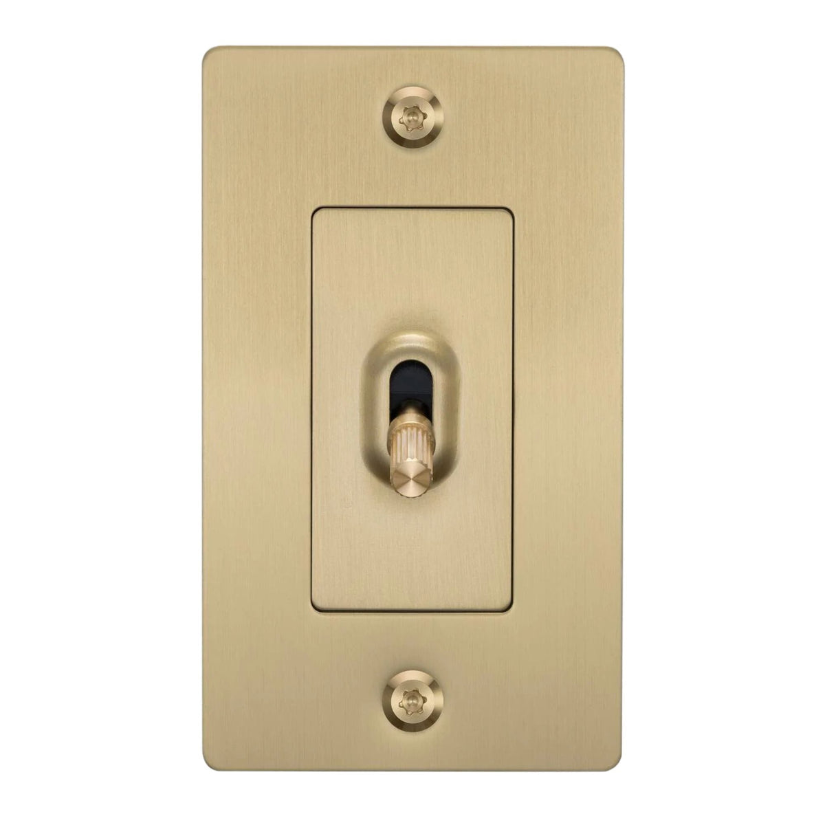 Buster + Punch NTG-054036 Linear 1-Gang Toggle Switch Without Logo, 15A, Single Pole/3-Way, Brass