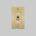 Buster + Punch NTG-054036 Linear 1-Gang Toggle Switch Without Logo, 15A, Single Pole/3-Way, Brass