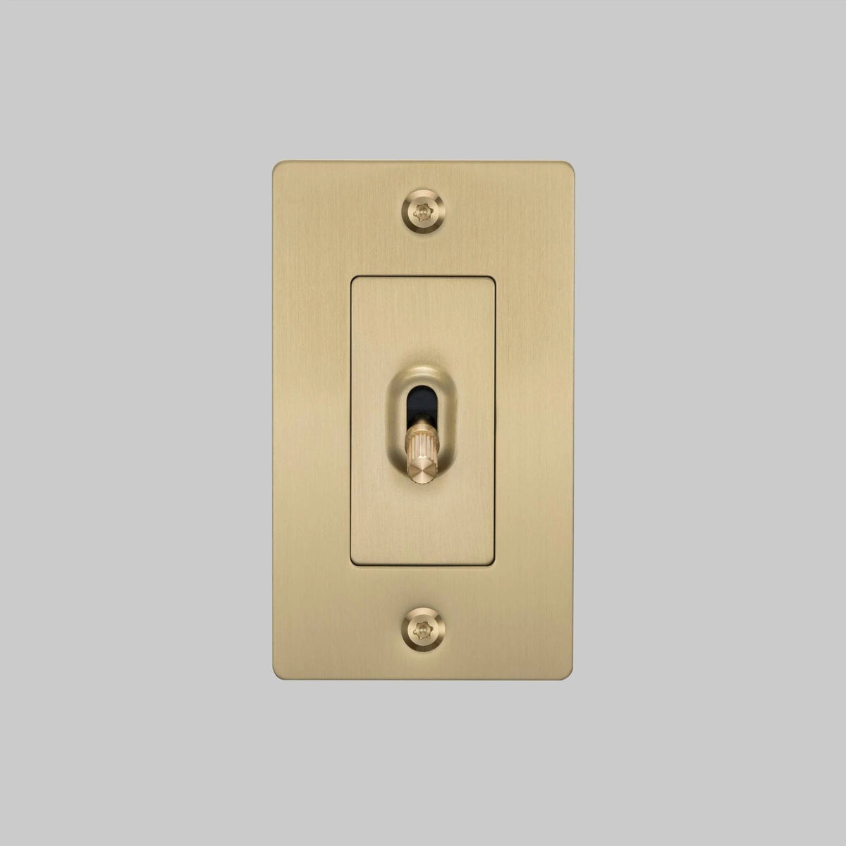 Buster + Punch NTG-054036 Linear 1-Gang Toggle Switch Without Logo, 15A, Single Pole/3-Way, Brass
