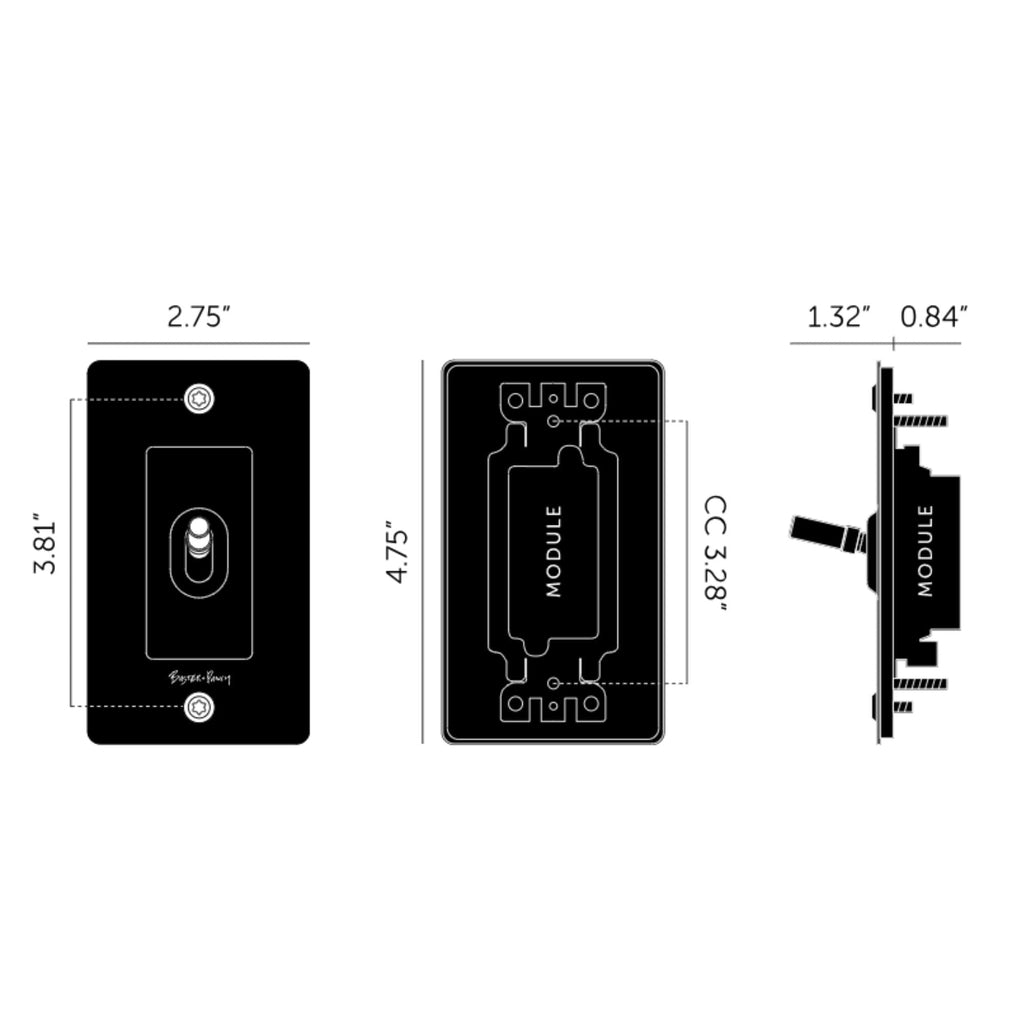 Buster + Punch NTG-144039 Linear 1-Gang Toggle Switch Without Logo, 15A, Single Pole/3-Way, White
