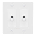 Buster + Punch NTG-144045 Linear 2-Gang Toggle Switch With Logo, 15A, Single Pole/3-Way, White